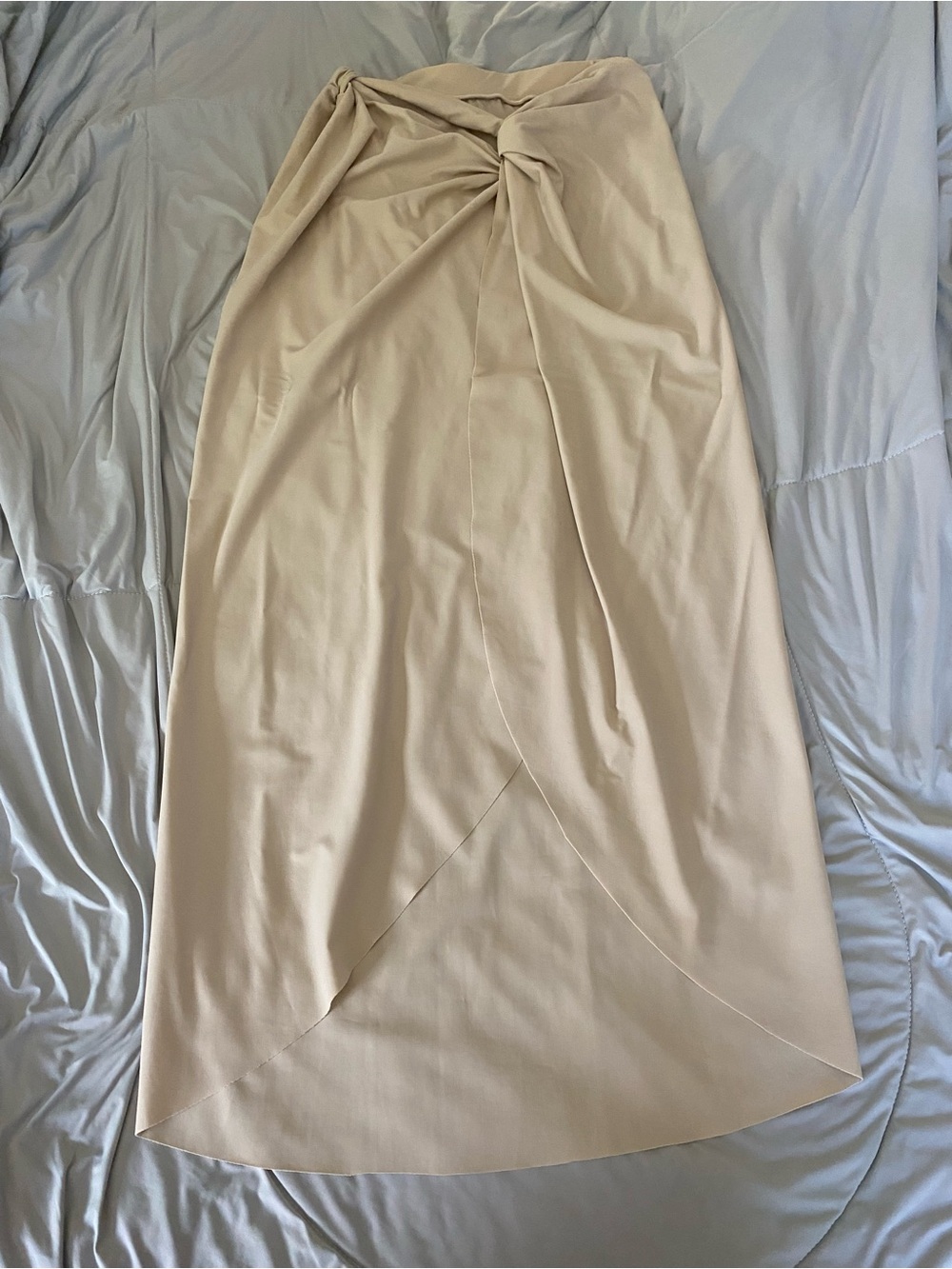 Cream Twist-Front Swim Sarong Cover-Up